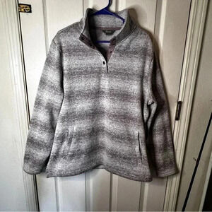 Natural Reflection Bass Pro Cabelas Ombré Mens Sweater Size Large Snap Neck Warm